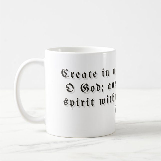 Mug cadeau Psaume 51:10 (Gauche)