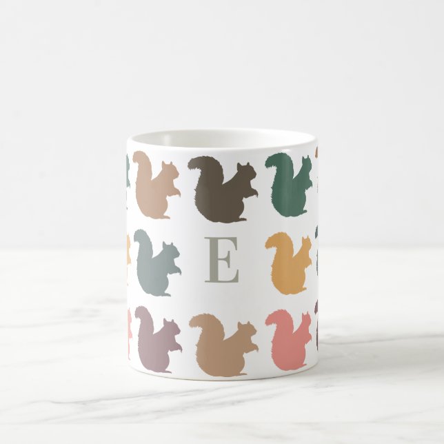 Mug Cadeau Rétro de Vaisselle de Boisson Écureuil Nom  (Centre)