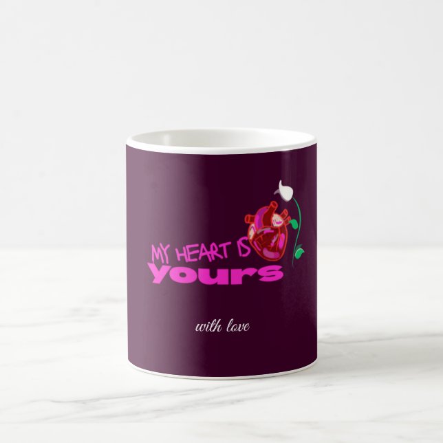 Mug Cadeau Rose Cœur Anatomique Gras – (Centre)