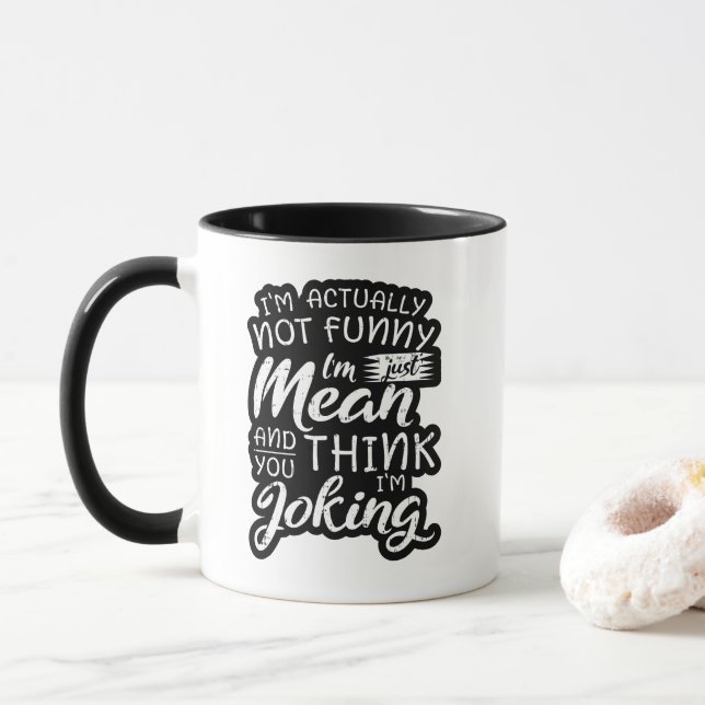 Mug Cadeau sarcastique méchant Je ne suis pas vraiment (Avec donut)