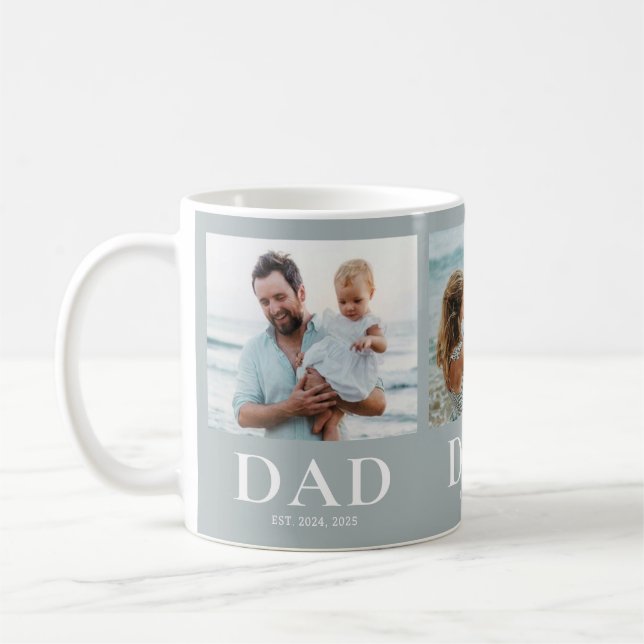 Mug Cadeau souvenir de collage photo 3 pour papa (Gauche)