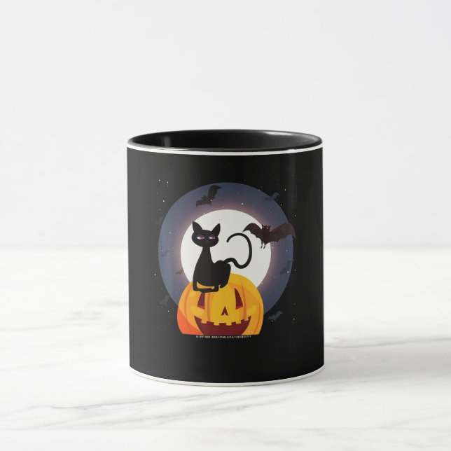 Mug Cadeau Spider | Halloween Black Cat Spider Citroui (Centre)