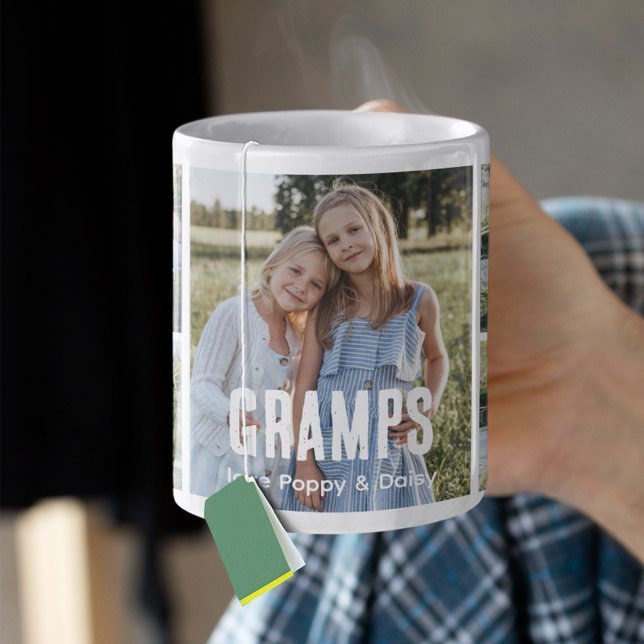 Mug Cadeau tendance Collage 5 photos Papi (Créateur téléchargé)