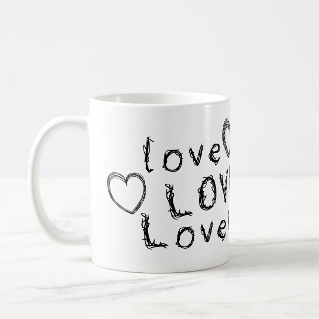Mug Cadeau unique : Amour, Amour, Amour dans l'écritur (Gauche)