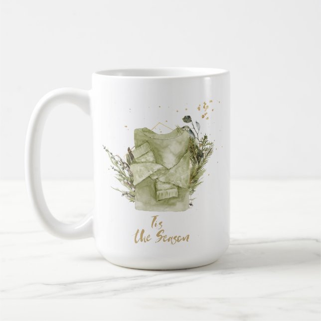Mug Cadeau vintage Bohême Noël Aquarelle (Gauche)
