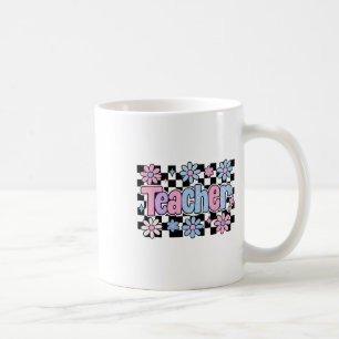 Mug Cadeaux à Carreaux Floraux pour Enseignant Rentrée
