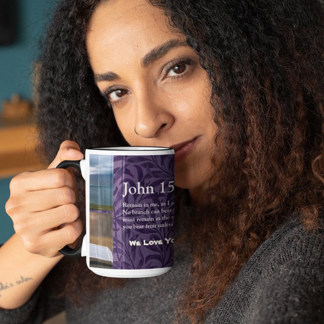 Mug Cadeaux chrétiens Feuille vintages pour femmes vio (Vintage Leaves Christian Gifts for Women Violet Mug)