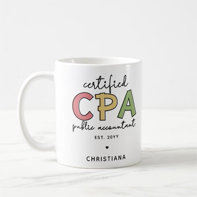 Mug Cadeaux comptables publics certifiés CPA personnal (Gauche)