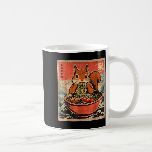 Mug Cadeaux d'animé de Ramen en mangeant écureuil Kawa (Droite)