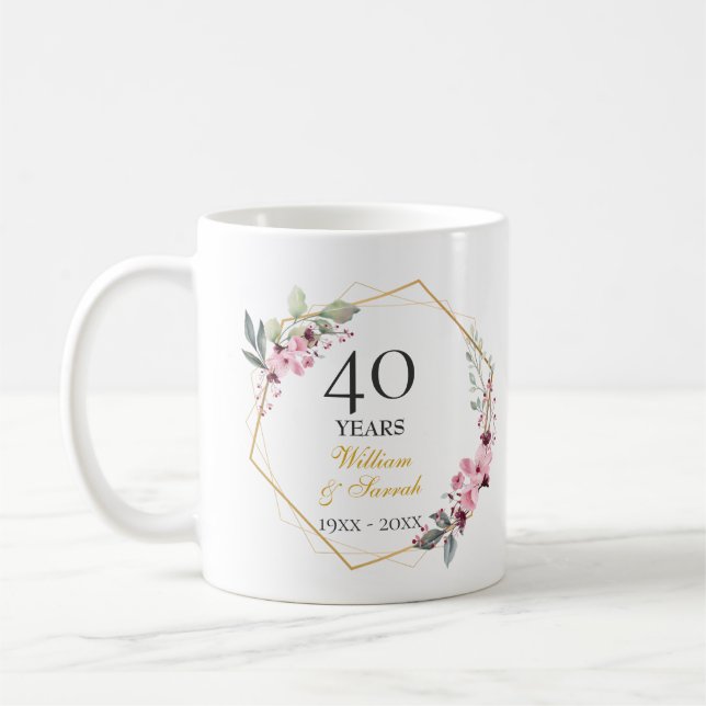 Mug Cadeaux d'anniversaire personnalisés - Couple pers (Gauche)