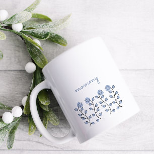 Mug Cadeaux d'aquarelle florale (bleu)