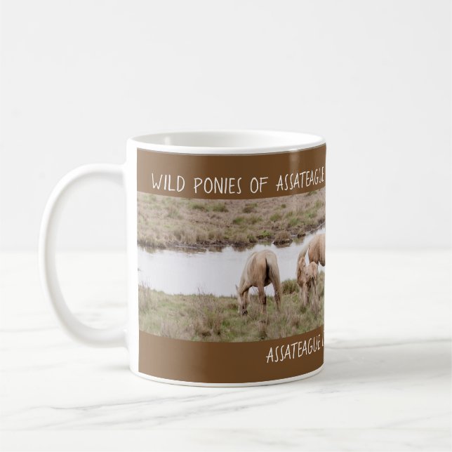 Mug Cadeaux d'Assateague de chevaux sauvages (Gauche)