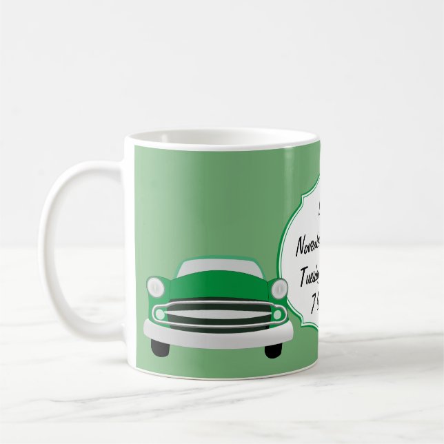 Mug Cadeaux de Baby shower de voiture Sweet Green Retr (Gauche)
