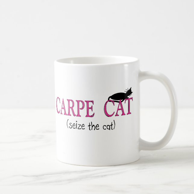 Mug Cadeaux de chat de Carpe (saisissez le chat) (Droite)