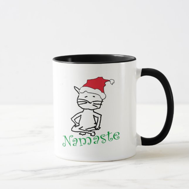 Mug Cadeaux de chats Yoga Père Noël (Droite)