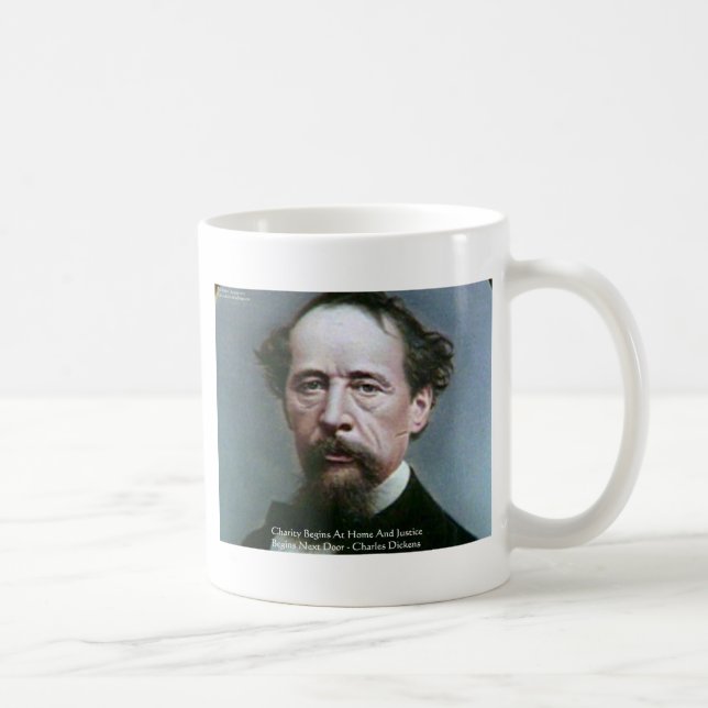 Mug Cadeaux de citations de Charles Dickens "Charité @ (Droite)