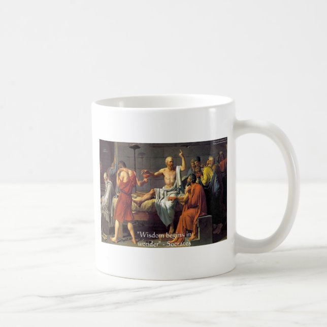 Mug Cadeaux de citations de Socrate "Sagesse/Émerveill (Droite)