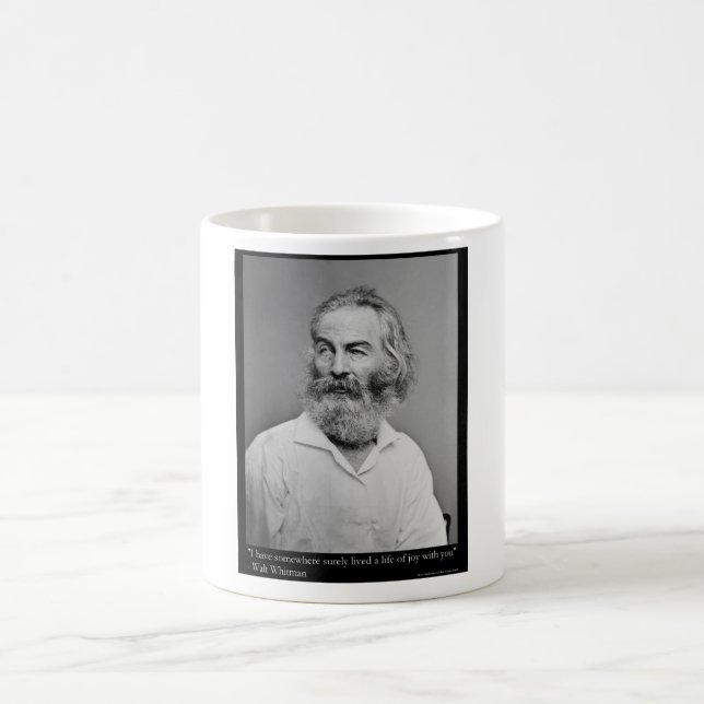 Mug Cadeaux de citations de Whitman sur la vie de joie (Centre)