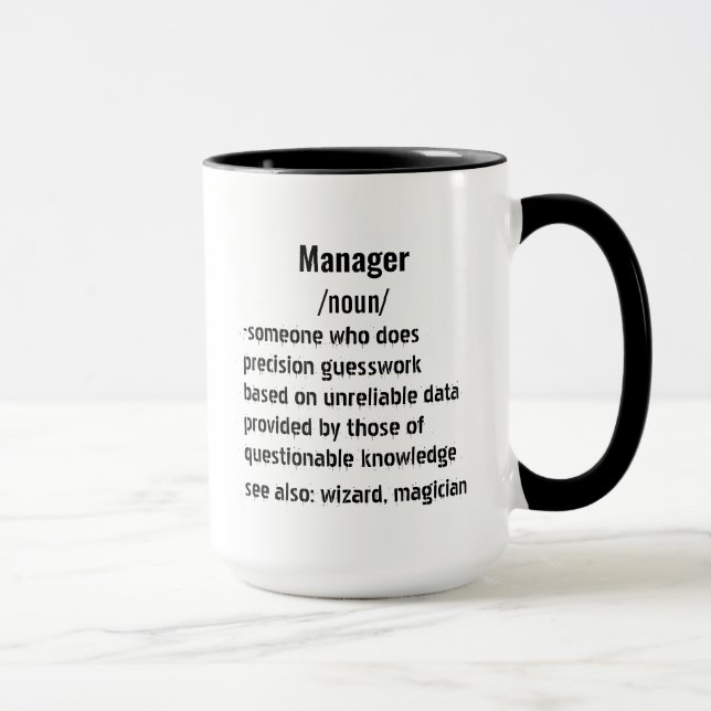 Mug cadeaux de définition de gestionnaire drôle pour h (Droite)