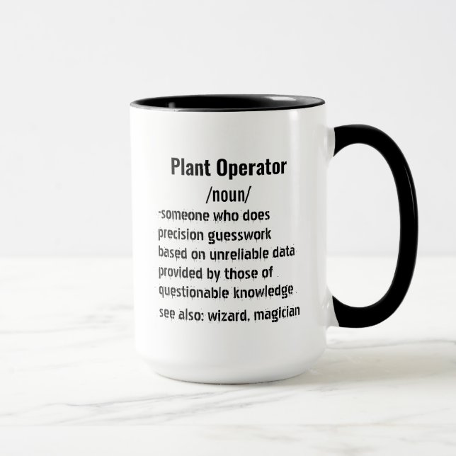 Mug Cadeaux de définition d'opérateur de plante drôle  (Droite)
