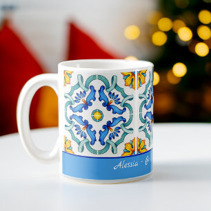 Mug Cadeaux de demoiselles de promo bleu Majolica tuil