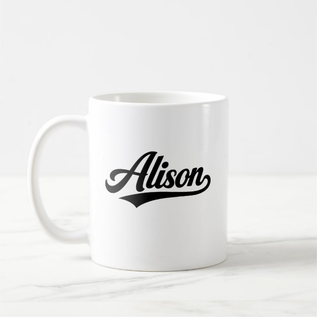 Mug Cadeaux de famille de prénom et de nom Alison (Gauche)