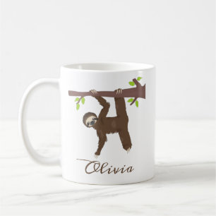 Mug Cadeaux de fentes à café Sloth personnalisées pour