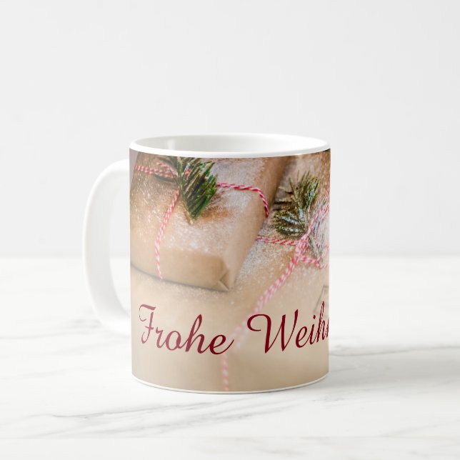 Mug Cadeaux de fête comme motif de Noël (Devant gauche)