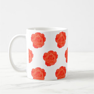 Mug Cadeaux de fleurs de rose florales orange personna