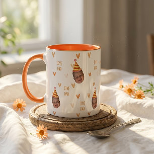 Mug Cadeaux de la fête des pères pour papa Cœur orange