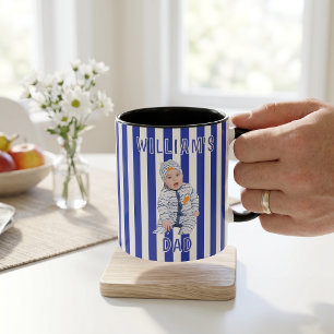 Mug Cadeaux de la fête des pères pour papa rayures ble