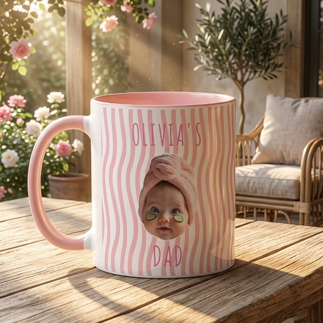 Mug Cadeaux de la fête des pères pour papa rayures ros (Créateur téléchargé)