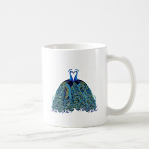 Mug Cadeaux de mariage de paons vintage s'embrassant
