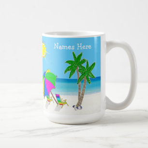 Mug Cadeaux de mariage orientés de plage 2 zones de