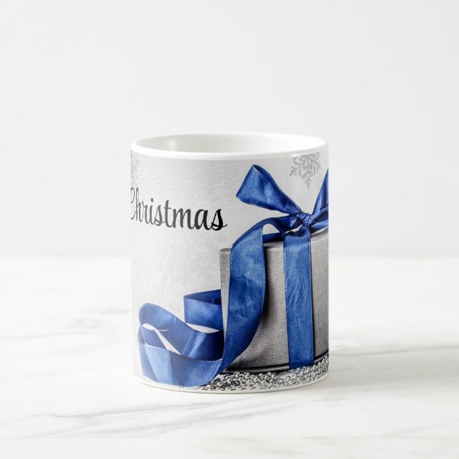 Mug Cadeaux de Noël bleus et argentés  (Centre)