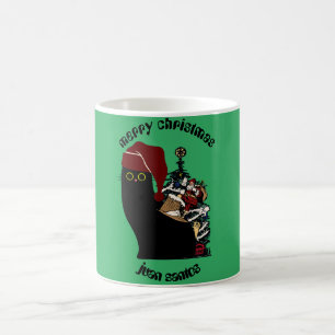 Mug cadeaux de Noël de chat, nom personnalisé
