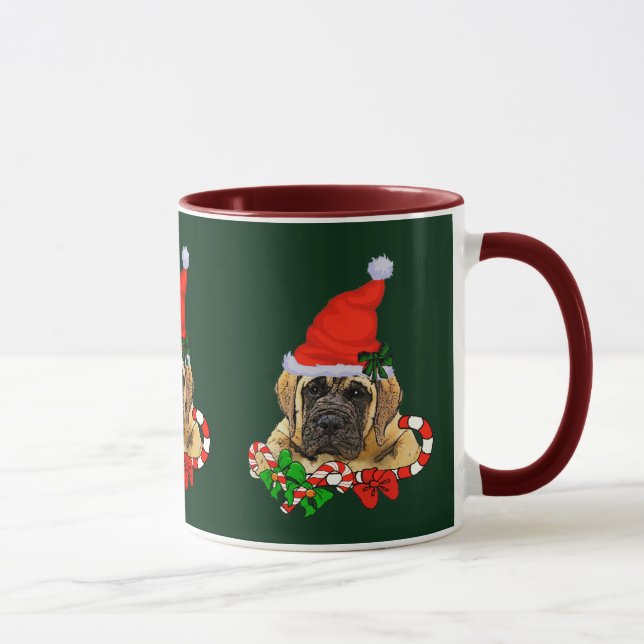 Mug Cadeaux de Noël de marionnettes anglais Mastiff (Droite)