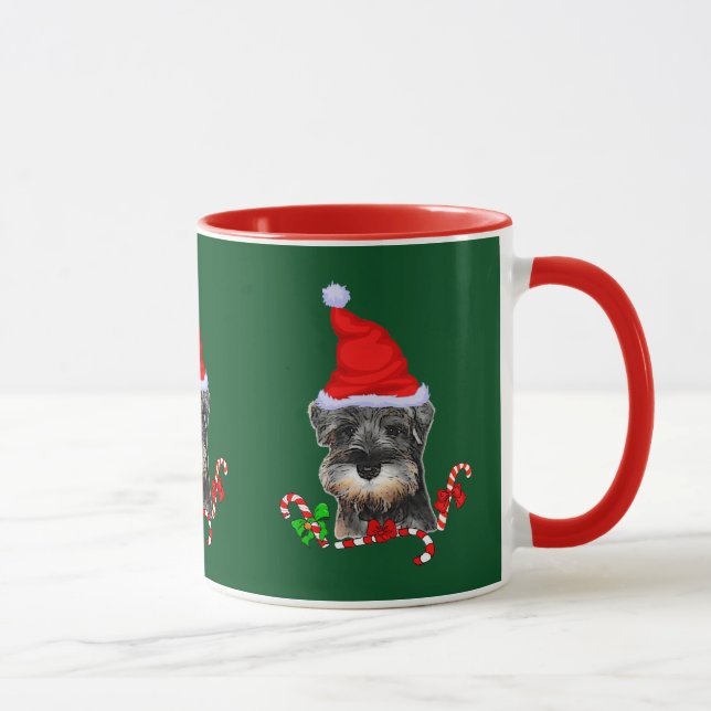 Mug Cadeaux de Noël de mignonette Schnauzer (Droite)