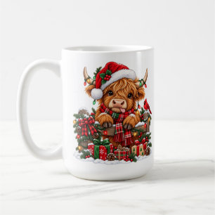 Mug Cadeaux de Noël de vache des Highlands Noël cosy