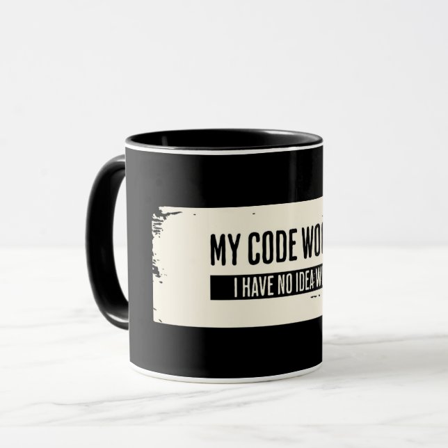 Mug Cadeaux de programmeur, Coder (Devant gauche)