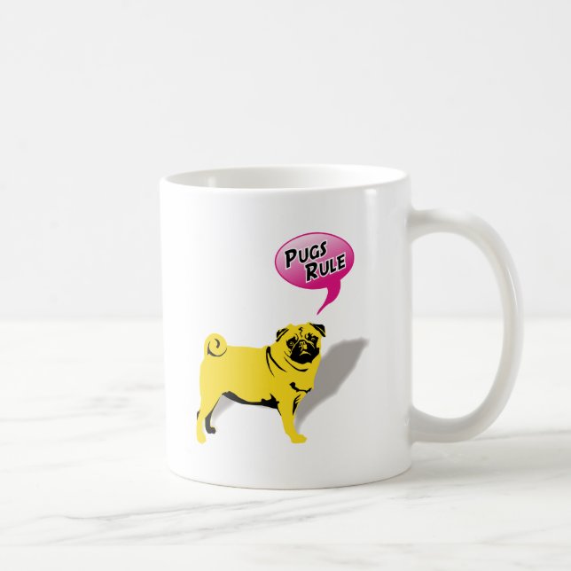 Mug Cadeaux de Pug drôles règnent (Droite)