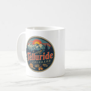 Mug cadeaux de randonnée extérieure vintage Telluride 