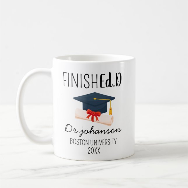 Mug Cadeaux de remise de diplôme EdD pour elle lui, Ta (Gauche)