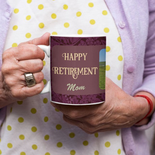 Mug Cadeaux de retraite heureux personnalisés pour mam (Personalized Happy Retirement Gifts for Mom Red Coffee Mug)