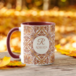 Mug Cadeaux de servante Terracotta Talavera monogramme<br><div class="desc">Cadeaux d'épouses cadeaux Mexicaine Talavera terre cuite marron élégant mariage monogrammed customisé tasse de café,  nom personnalisé tasses de mariage imprimé faveurs,  nuances de brun talavera fête de mariée faveurs nom personnalisé tasse de café talavera mariage faveurs cadeaux pour son monogramme tasse de café cadeaux personnalisés pour elle</div>