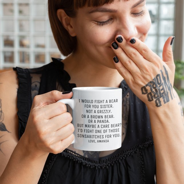 Mug Cadeaux de soeurs, cadeau de soeur amusant, muet d (Créateur téléchargé)