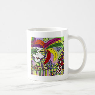 Mug Cadeaux de vêtements de masques à plumes de Mardi