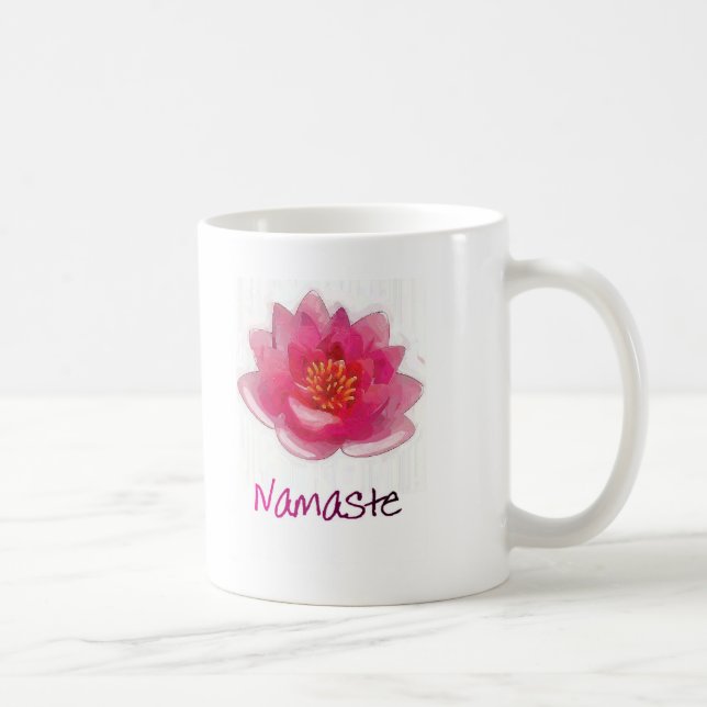 Mug Cadeaux de yoga de "Namaste" de fleur de Lotus (Droite)
