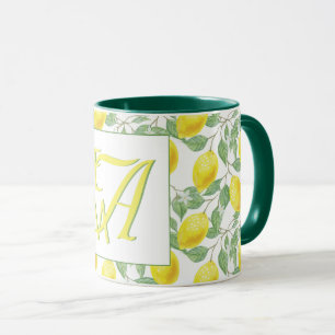Mug Cadeaux Décoratifs Monogramme de Citronnier Frais