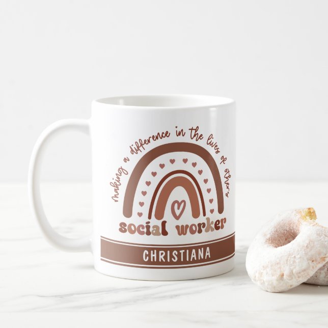 Mug Cadeaux d'évaluation personnalisés des travailleur (Avec donut)